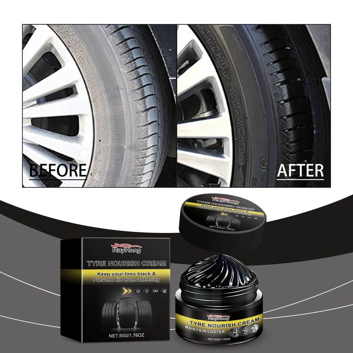 LuxRide™ Tire Restoration & Shine Wax