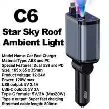 LuxRide™ C9 120W Retractable Car Charger