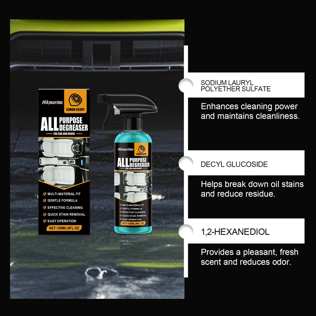 LuxRide™ Interior Oil & Odor Cleaner