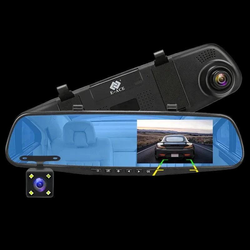 LuxRide™ 4.3” Dual Dash Cam — Front & Rear
