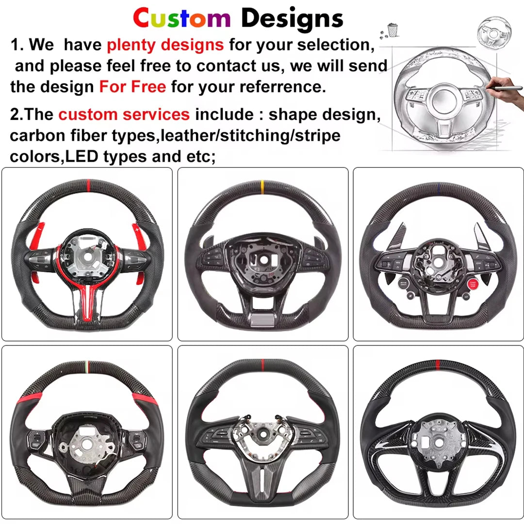 LuxRide™ Carbon Fiber galaxy  LED   Steering Wheel core with trim for Volkswagen VW Golf 7 GTI Golf R MK7 VW Polo Scirocco