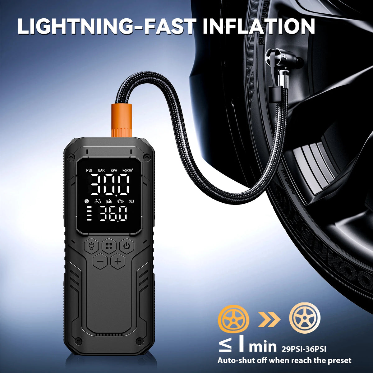 LuxRide™ AirPro 150 — Portable Tire Inflator